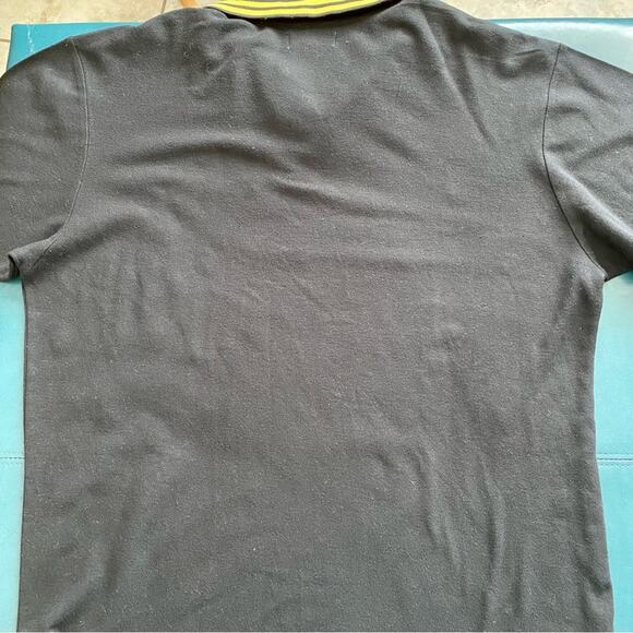 RS1NE Men's 3XL Black Bug Bumblebee Polo Shirt Embroidered Band Sleeves - Picture 9 of 10